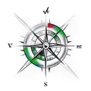arrow compass tattoo design idea