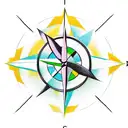 arrow compass tattoo design idea
