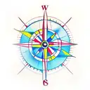 arrow compass tattoo design idea