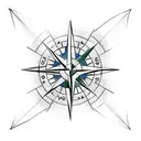 arrow compass tattoo design idea