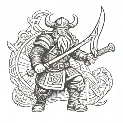 runic viking tattoo design idea