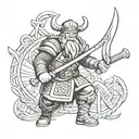 runic viking tattoo design idea