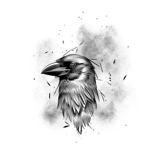How to Draw a Crow Tattoo style - YouTube
