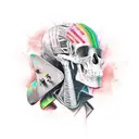 skater mummy tattoo design idea