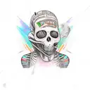 skater mummy tattoo design idea