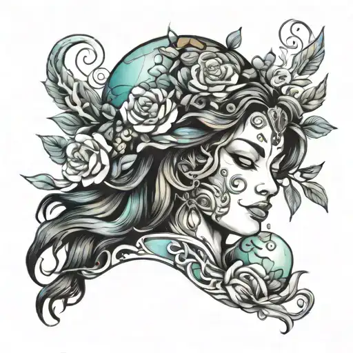 baby earth Gaia mother  tattoo design idea