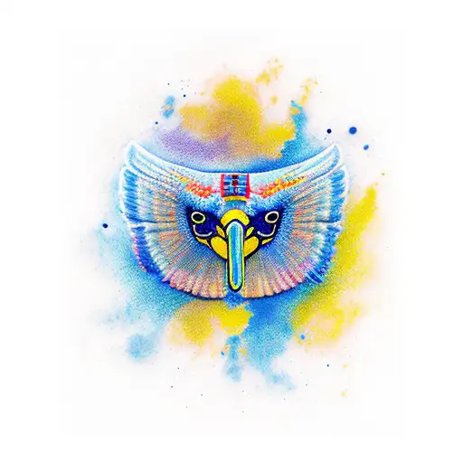 condor con colores amarillo azul y rojo tattoo design idea