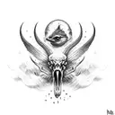 condor y mascara de diablo huma y con el cotopaxi  tattoo design idea