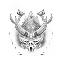 condor y mascara de diablo huma y con el cotopaxi  tattoo design idea