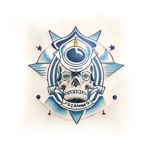 seaman with scool tattoo design idea