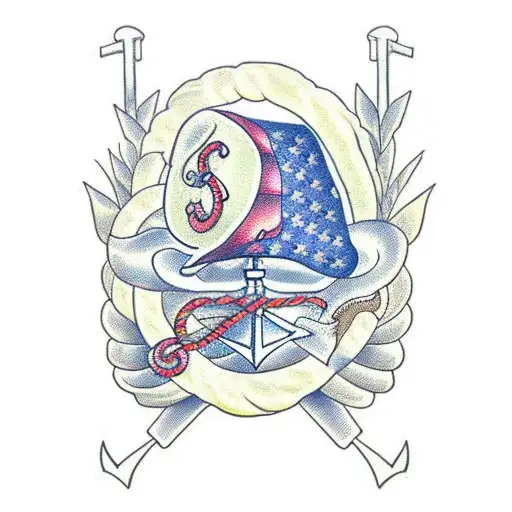 seaman with anchor & flowers on arms tattoo design idea