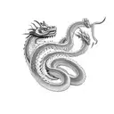 collarbone dragon snake tattoo design idea
