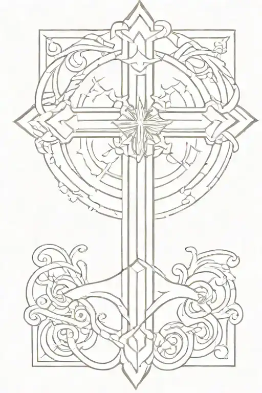 christian orthodox cross tattoo design idea