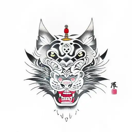 panter japan trash  tattoo design idea