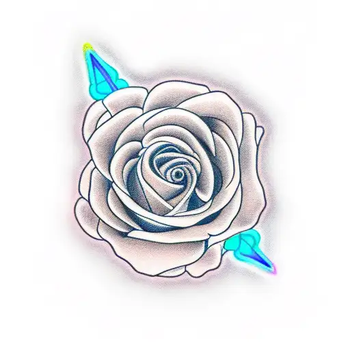 lips with neon lights tattoo design idea