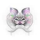 lips with neon lights tattoo design idea