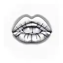 lips with neon lights tattoo design idea