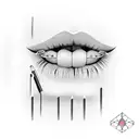 lips with neon lights tattoo design idea