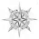 oroboros and nordic compass tattoo design idea