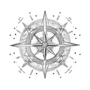 oroboros and nordic compass tattoo design idea
