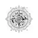 oroboros and nordic compass tattoo design idea
