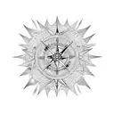 oroboros and nordic compass tattoo design idea