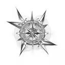 oroboros and nordic compass tattoo design idea