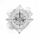 oroboros and nordic compass tattoo design idea