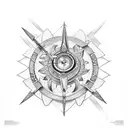 oroboros and nordic compass tattoo design idea