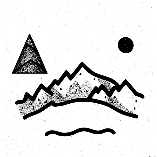 mountains with snow  tattoo design idea