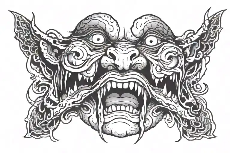 ahegao face tattoo design idea