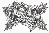 ahegao face tattoo design idea