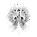 peacock with chakras tattoo design idea