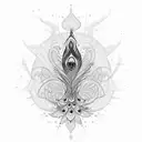 peacock with chakras tattoo design idea