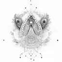 peacock with chakras tattoo design idea