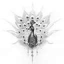 peacock with chakras tattoo design idea