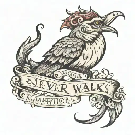words "Never walk in anyone's shadow" tattoo design idea