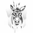 donkey with lightning bolts tattoo design idea