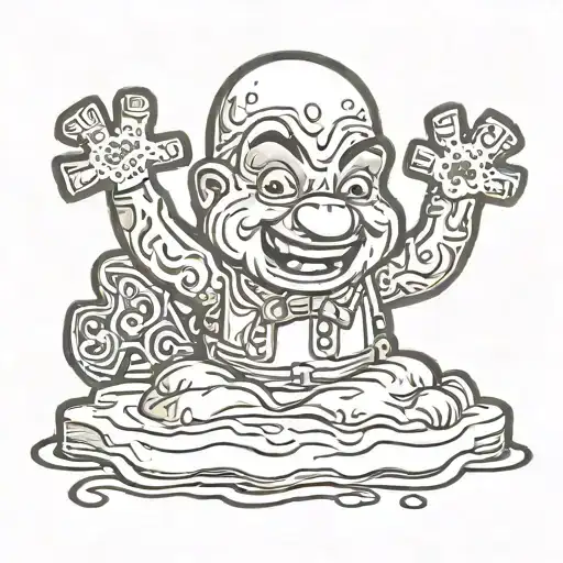 gingerbread from shrek puking with icing  tattoo design idea