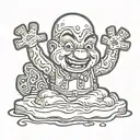 gingerbread from shrek puking with icing  tattoo design idea