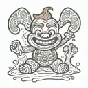 gingerbread from shrek puking with icing  tattoo design idea