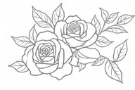 Roses and leaves tattoo design idea