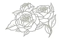 Roses and leaves tattoo design idea