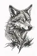angry wolf with scars  tattoo design idea
