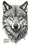 wolf face tattoo design idea