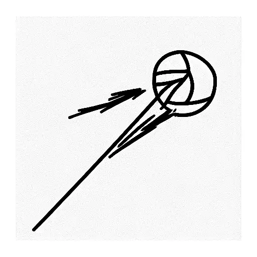 volleyball and crayon tattoo design idea