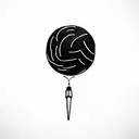 volleyball and crayon tattoo design idea