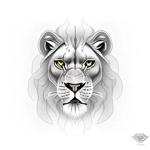 roaring lion tattoo design idea
