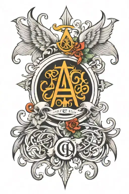 Alpha and omega symbol tattoo design idea