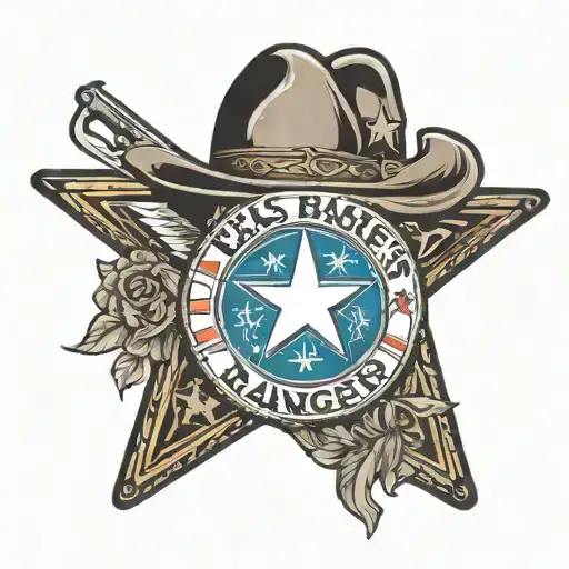 Texas Ranger badge tattoo design idea